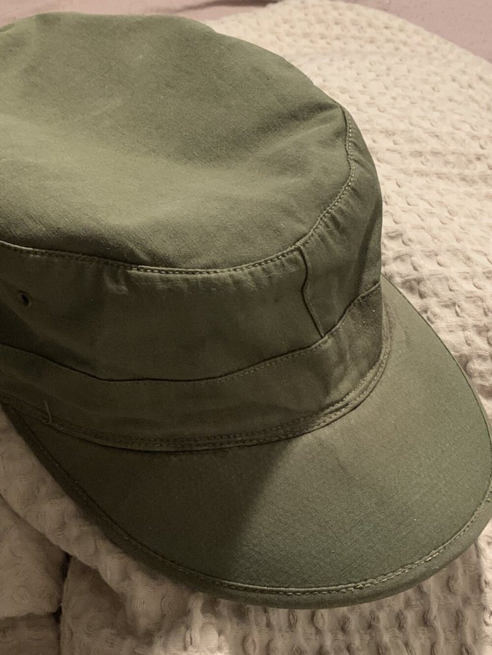 US Army WWII Issued Olive Drab OG-107 Poplin Cotton Cold Weather Field Cap - 7.5